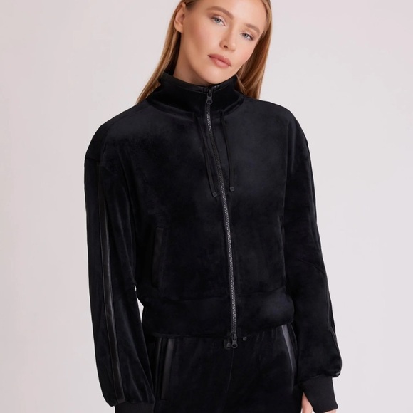 NWT-  BLANC NOIR- Sporty Velour Jacket - Picture 1 of 8